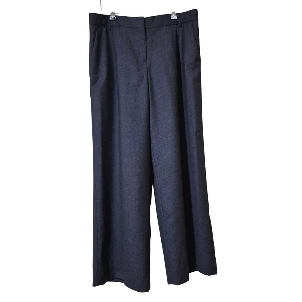 Pendleton Virgin Wool Pants Wide Leg Women 14 Blue Lux Business Trousers Lined